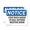 Signmission Coat Rack Ahead In Hall Outside Meeting Room, 10 in W x Rectangle, Vinyl Decal OS-2PACK-NS-D-710-L-10696 - alternate 1